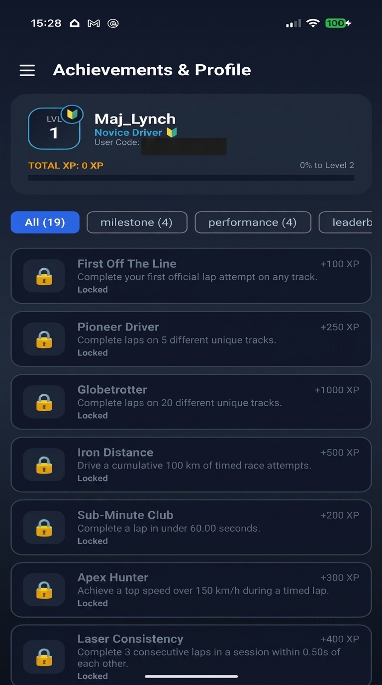 Torque-Link Achievements & Profile Screen
