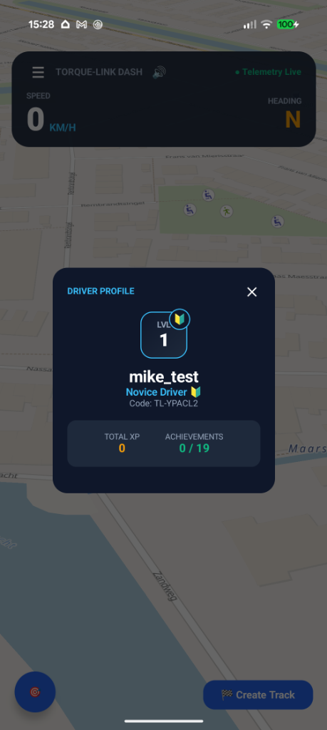 Driver Profile Dialog Modal