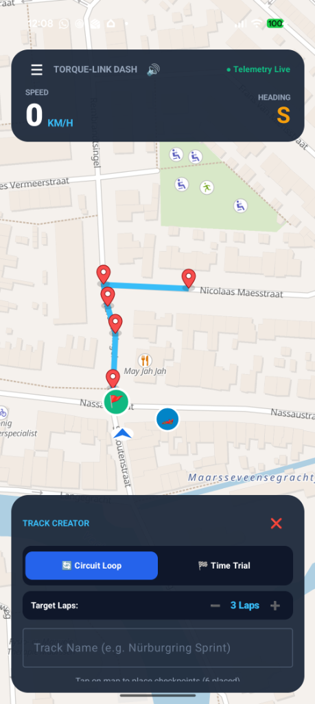 Torque-Link Track Builder Interface